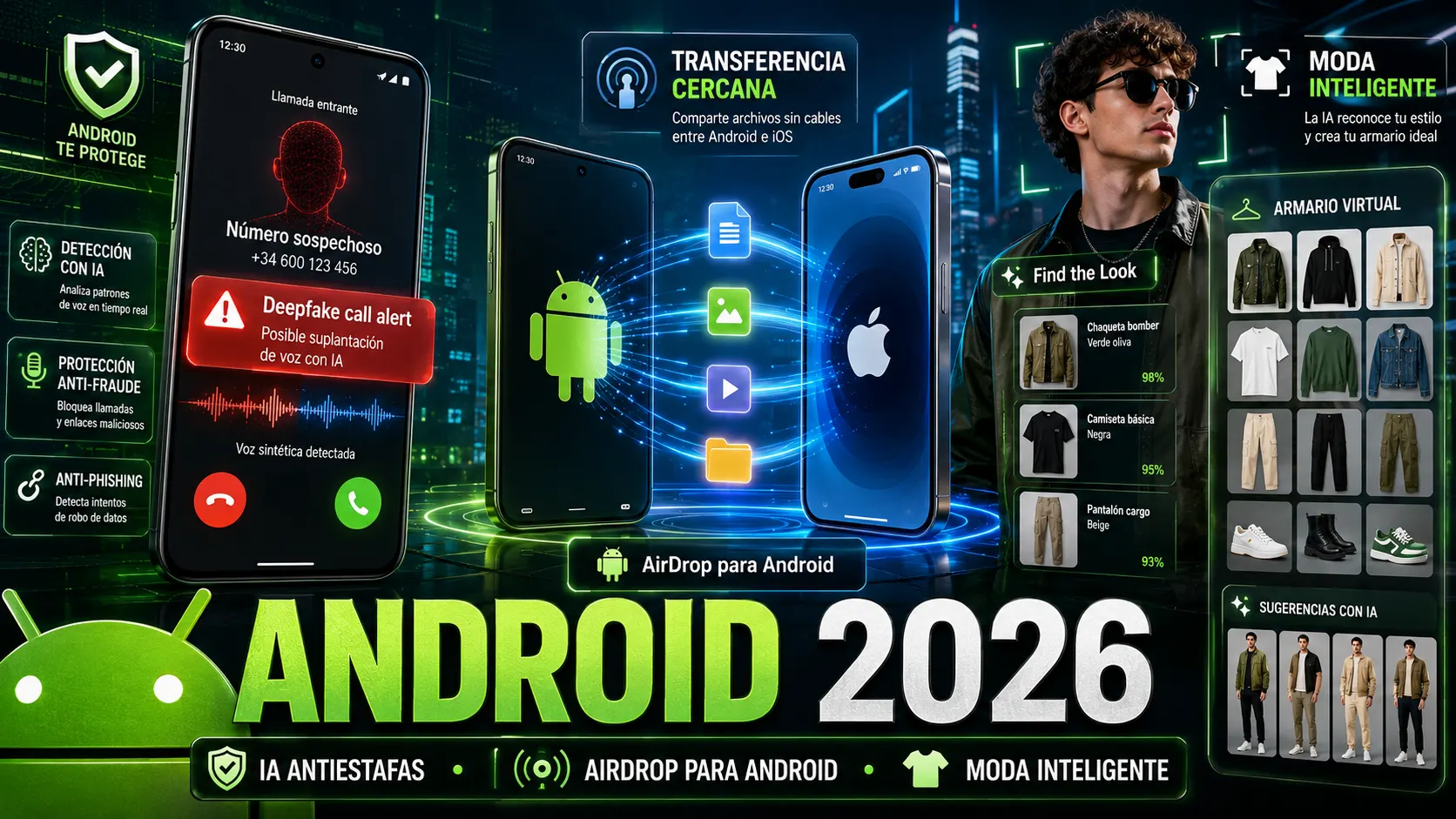 Android 2026: detección de estafas con IA, AirDrop para Android y moda inteligente