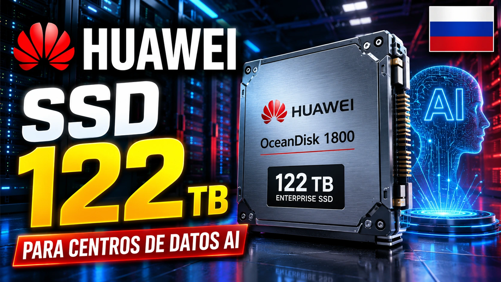 Huawei OceanDisk 1800 SSD de 122 TB: la nueva densidad para centros de datos AI